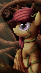 Size: 3240x5760 | Tagged: safe, artist:michellka, scootaloo, g4, female, lost, solo, trapped, tree, vine