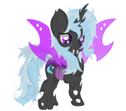 Size: 4200x3700 | Tagged: safe, artist:law44444, trixie, changeling, pony, unicorn, g4, changelingified, female, mare, purple changeling, simple background, solo, transparent background, trixieling