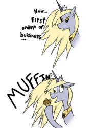 Size: 2448x3264 | Tagged: safe, artist:thetreeofice, derpy hooves, alicorn, pony, g4, alicornified, comic, derpicorn, female, high res, muffin, princess, race swap, solo