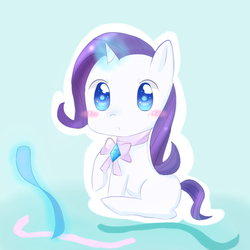 Size: 800x800 | Tagged: safe, artist:shouyu musume, rarity, g4, cute, female, filly, pixiv, raribetes, solo