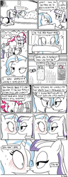 Size: 600x1559 | Tagged: safe, artist:foudubulbe, maud pie, pinkie pie, trixie, pony, comic:damp rocks, g4, blushing, boop, carrying, comic, female, imminent kissing, lesbian, noseboop, ship:mauxie, shipping