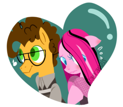 Size: 1024x889 | Tagged: safe, artist:carranzis, cheese sandwich, pinkie pie, cheesepie, clothes, female, glasses, male, shipping, straight