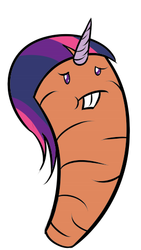 Size: 269x476 | Tagged: safe, artist:lupo-lycanth, twilight sparkle, g4, bucktooth, carrot, wat