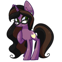 Size: 1000x1000 | Tagged: safe, artist:looji, oc, oc only, oc:soul purpose, pony, unicorn, ear piercing, earring, female, glasses, jewelry, mare, piercing, simple background, solo, transparent background