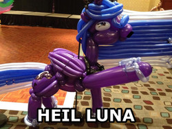 Size: 1024x768 | Tagged: safe, princess luna, balloon pony, g4, balloon, balloon animal, balloon art, cathy weseluck, hail, just for fun, nothing serious, sieg heil