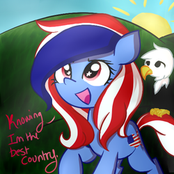 Size: 500x500 | Tagged: safe, artist:askamericapony, oc, oc only, oc:america pony, bald eagle, eagle, ask america pony, solo, tumblr