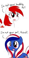 Size: 409x809 | Tagged: safe, artist:marytheechidna, oc, oc only, pony, ask canada pony, canada, canada pone, duo, male, nation ponies, ponified, south park