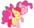 Size: 8192x6652 | Tagged: safe, artist:thatguy1945, apple bloom, pinkie pie, earth pony, pony, g4, pinkie apple pie, absurd resolution, adorabloom, cute, diapinkes, duo, duo female, eyes closed, female, filly, foal, hug, mare, open mouth, open smile, raised hoof, simple background, smiling, teeth, transparent background, vector