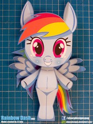 Size: 1476x1968 | Tagged: safe, artist:eljoeydesigns, rainbow dash, g4, belly button, blushing, papercraft