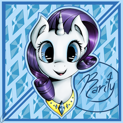 Size: 1024x1024 | Tagged: safe, artist:superjewishgoat, rarity, g4, bust, female, necklace, solo