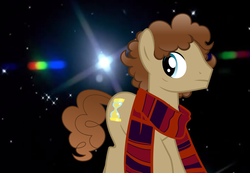 Size: 768x530 | Tagged: safe, artist:fedora, doctor whooves, time turner, earth pony, pony, g4, doctor who, fourth doctor, male, ponified, solo, space, the doctor