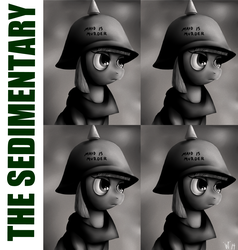 Size: 2464x2592 | Tagged: dead source, safe, artist:wolverfox, maud pie, g4, album cover, female, helmet, high res, parody, pickelhaube, solo, the smiths