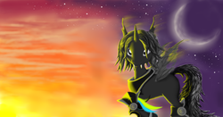 Size: 1600x838 | Tagged: safe, artist:vhcqcryostasis, oc, oc only, oc:nightsky cryostasis, changeling