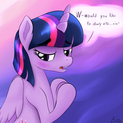 Size: 1600x1600 | Tagged: safe, artist:irregular-entity, twilight sparkle, alicorn, pony, g4, blushing, bronybait, female, frown, looking down, mare, nervous, shy, sitting, solo, twilight sparkle (alicorn), underhoof