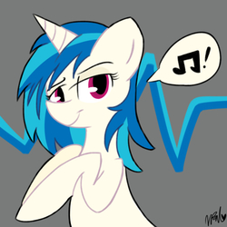 Size: 1000x1000 | Tagged: dead source, safe, artist:leetle-pink-fudge, dj pon-3, vinyl scratch, g4, female, solo