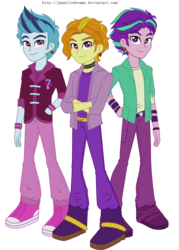 Size: 3152x4407 | Tagged: safe, artist:jaquelindreamz, artist:theodrawsforyou, adagio dazzle, aria blaze, sonata dusk, human, equestria girls, g4, my little pony equestria girls: rainbow rocks, allegro amoroso, boots, bracelet, clothes, collar, crossed arms, cute, earring, equestria guys, handsome, jewelry, male, ouvertis grandioso, pants, pretty boy, rule 63, scherzo lesto, shoes, simple background, smiling, sneakers, spiked wristband, the blindings, the dazzlings, transparent background, trio, vector, wristband