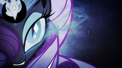 Size: 1920x1080 | Tagged: safe, artist:brisineo, artist:vipeydashie, nightmare rarity, g4, close-up, glowing eyes, vector, wallpaper