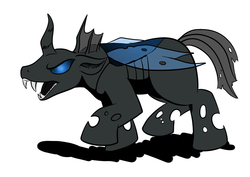 Size: 1169x826 | Tagged: safe, artist:darkhestur, changeling, male, solo