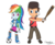 Size: 612x504 | Tagged: safe, artist:gaminggoru, rainbow dash, equestria girls, g4, crossover, duo, scout (tf2), simple background, team fortress 2, transparent background