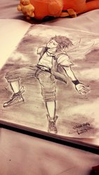 Size: 1280x2275 | Tagged: safe, artist:jenyeongi, soarin', human, g4, humanized, sketch, traditional art