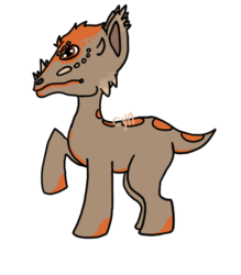 Size: 448x512 | Tagged: safe, artist:buy_some_babies, artist:shark_fighter, oc, oc only, original species, adoptable, blank flank, dracorex, solo