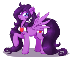 Size: 2048x1672 | Tagged: safe, artist:dsp2003, oc, oc only, oc:sapphire scarlett, pegasus, pony, female, heart, looking at you, mare, necklace, raised hoof, simple background, smiling, solo, spread wings, transparent background