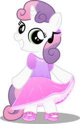 Size: 4469x6909 | Tagged: dead source, safe, artist:bigdream64, sweetie belle, pony, g4, absurd resolution, bipedal, clothes, cute, diasweetes, dress, female, shoes, simple background, solo, standing, transparent background, vector