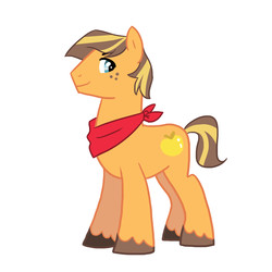 Size: 3000x3000 | Tagged: safe, artist:kianamai, oc, oc only, oc:golden delicious, earth pony, pony, kilalaverse, high res, next generation, offspring, parent:applejack, parent:caramel, parents:carajack, simple background, solo, white background