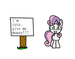 Size: 951x749 | Tagged: safe, artist:anangrydictionary, sweetie belle, g4, female, sign, solo