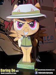 Size: 1571x2095 | Tagged: safe, artist:eljoeydesigns, daring do, g4, blushing, papercraft