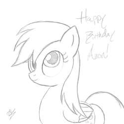 Size: 4608x4608 | Tagged: safe, artist:ms luna, derpy hooves, pegasus, pony, g4, /mlp/, 4chan, absurd resolution, birthday, female, mare, solo