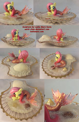 Size: 1024x1580 | Tagged: safe, artist:aachi-chan, fluttershy, hippocampus, merpony, pegasus, pony, g4, figurine, hippocamp, one of a kind, sculpture