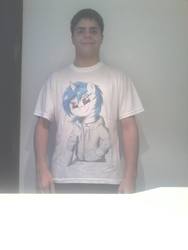 Size: 720x960 | Tagged: safe, dj pon-3, vinyl scratch, human, g4, brony, clothes, irl, irl human, photo, t-shirt