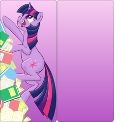 Size: 868x937 | Tagged: safe, artist:rainbow-hooves, twilight sparkle, g4, bookmark, female, palindrome get, solo
