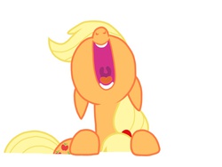 Size: 1024x768 | Tagged: safe, applejack, a bird in the hoof, g4, bird-spirit, female, happy, nose in the air, open mouth, simple background, solo, uvula, vector, white background