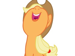 Size: 1024x768 | Tagged: safe, applejack, earth pony, pony, apple family reunion, g4, applejack's hat, bird-spirit, cowboy hat, cute, female, happy, hat, jackabetes, nose in the air, open mouth, raise this barn, simple background, singing, solo, uvula, volumetric mouth, white background, yellow hair