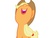 Size: 1024x768 | Tagged: safe, applejack, earth pony, pony, apple family reunion, g4, my little pony: friendship is magic, applejack's hat, bird-spirit, cowboy hat, cute, female, happy, hat, jackabetes, nose in the air, open mouth, raise this barn, simple background, singing, solo, uvula, volumetric mouth, white background, yellow hair