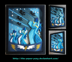 Size: 1325x1132 | Tagged: safe, artist:the-paper-pony, craft, defictionalization, irl, poster, shadowbox, traditional art, wonderbolts