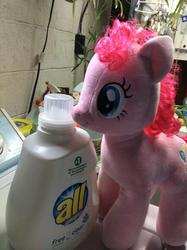 Size: 600x804 | Tagged: safe, pinkie pie, g4, all, build-a-bear, irl, laundry, laundry detergent, photo, plushie, washing machine