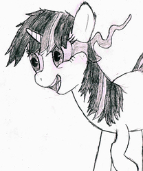 Size: 850x1024 | Tagged: safe, artist:derpsickle, twilight sparkle, g4, dark magic, female, magic, solo, sombra eyes, traditional art