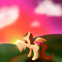Size: 2048x2048 | Tagged: safe, artist:farondk, oc, oc only, blank flank, high res, solo, sunset