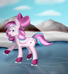 Size: 3200x3500 | Tagged: safe, artist:farondk, oc, oc only, oc:sugar song, high res, ice skates, ice skating, solo