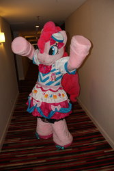 Size: 1024x1536 | Tagged: safe, artist:farondk, pinkie pie, human, g4, cosplay, fursuit, irl, irl human, photo