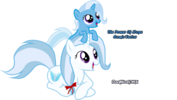 Size: 1920x1080 | Tagged: safe, artist:darkwolfmx, idw, trixie, oc, oc:rayne lulamoon, pony, unicorn, g4, duo, female, filly, filly trixie, horn, like mother like daughter, like parent like child, lying down, mare, mother and daughter, open mouth, ponies riding ponies, pony hat, riding, simple background, transparent background, trixie riding rayne, unicorn oc
