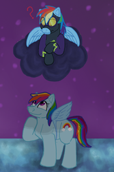 Size: 400x600 | Tagged: safe, artist:ratdust, rainbow dash, rainbow dash (g3), ask g3 dashie, g3, g4, ask, female, solo, tumblr