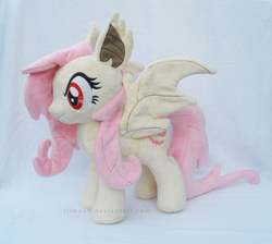 Size: 944x846 | Tagged: safe, artist:lilmoon, fluttershy, bat pony, pony, g4, flutterbat, irl, photo, plushie, race swap, solo