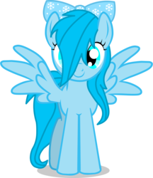 Size: 4318x5004 | Tagged: safe, artist:cutesieart, oc, oc only, oc:snowfrost, pegasus, pony, absurd resolution, bow, simple background, solo, transparent background, vector