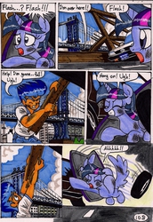 Size: 1354x1972 | Tagged: safe, artist:newyorkx3, flash sentry, twilight sparkle, alicorn, human, pony, comic:twilight and the big city, g4, car, comic, female, mare, mercedes-benz, mercedes-benz w124, toyota, traditional art, twilight sparkle (alicorn)