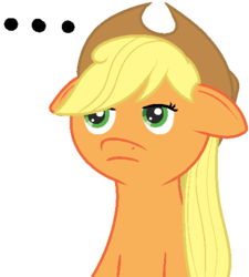 Size: 439x487 | Tagged: safe, artist:halts-doodles, applejack, g4, ..., fat pony chronicles, female, simple background, solo, transparent background, unamused