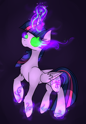 Size: 1024x1468 | Tagged: safe, artist:novabytes, twilight sparkle, alicorn, pony, g4, dark magic, female, magic, mare, solo, sombra eyes, twilight sparkle (alicorn)